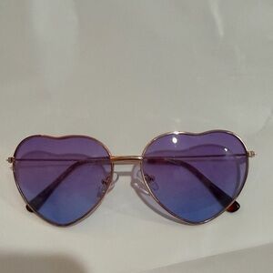 Francesca's Collections Heart-Shaped Blue Sunglasses